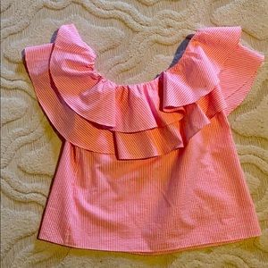 Lily Pulitzer shirt, Havana pink, seer sucker